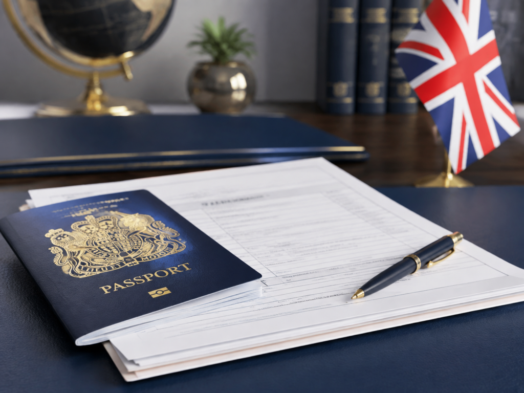 British passport and documents for UK settlement and citizenship support